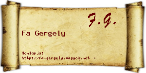 Fa Gergely névjegykártya